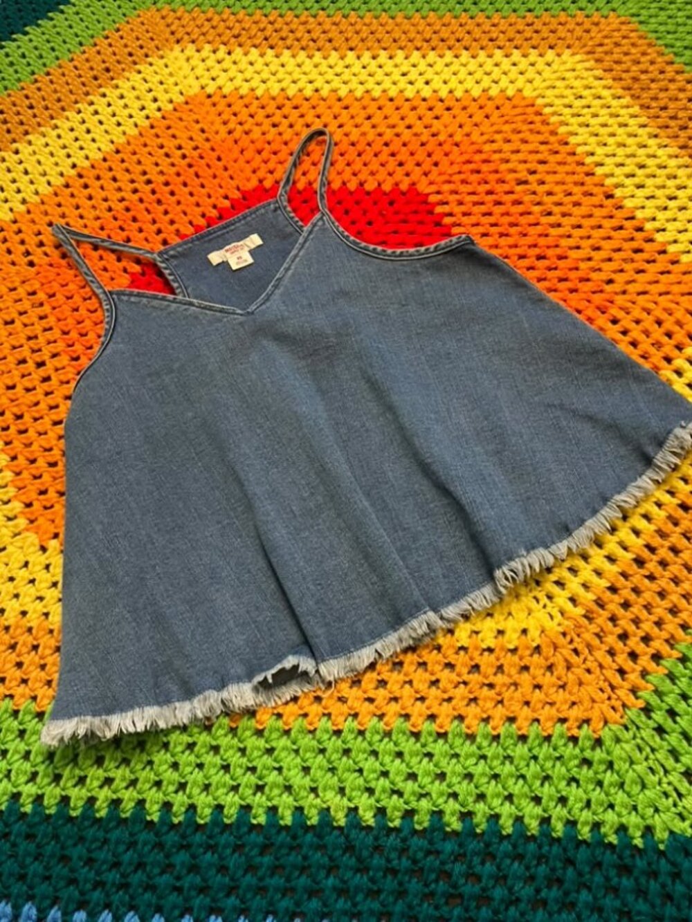 Mossimo Blue Jean Denim Tank Crop Top XS